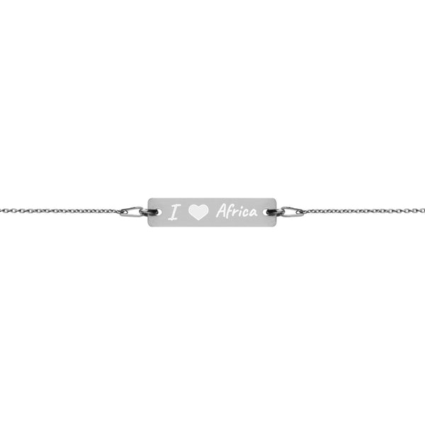 Engraved Silver Bar Chain Bracelet - Coco Ako
