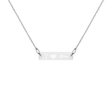 Engraved Silver Bar Chain Necklace - Coco Ako