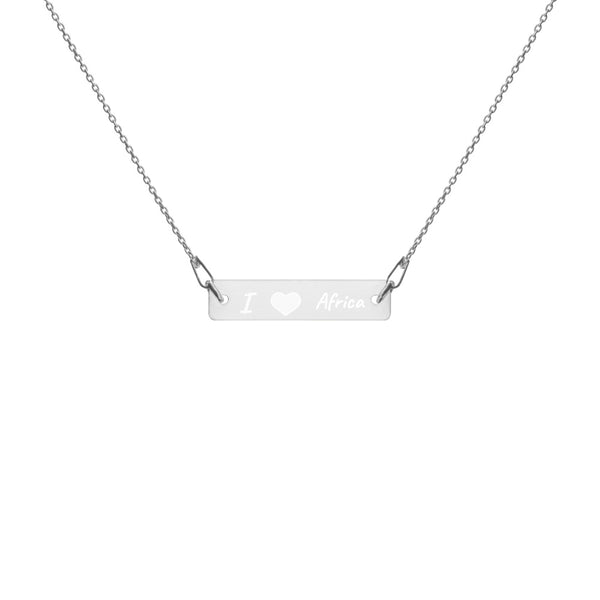 Engraved Silver Bar Chain Necklace - Coco Ako