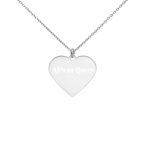 Engraved Silver Heart Necklace - Coco Ako