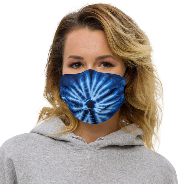 Blue Tie Dye Face Mask for Adults - Coco Ako