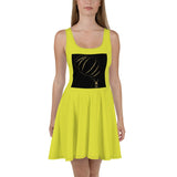 Black Queen Lime Green Skater Dress - Coco Ako