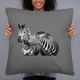 African Zebra Décor Gray Pillow for Living, Home an Outdoor - Coco Ako