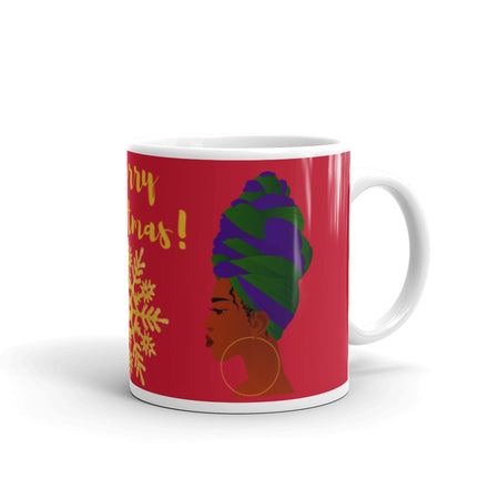 Coffee Tea Ceramic Mug Queen Headwrap black girl art, dishwasher, microwave safe, 11 ounces, 15 ounces