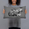 African Zebra Décor Gray Pillow for Living, Home an Outdoor - Coco Ako